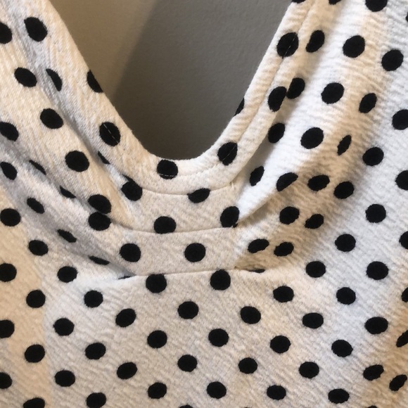Anthropologie open-back dress in white with black polka dot, size 2 - Picture 5 of 9